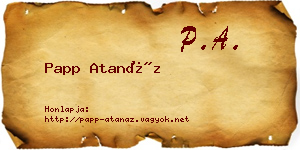 Papp Atanáz névjegykártya